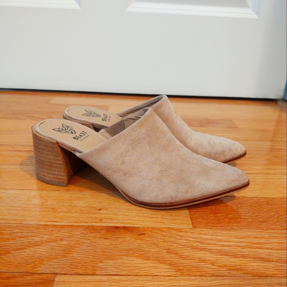 Tan faux suede shoes